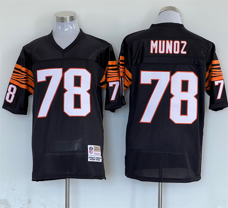 Men's Cincinnati Bengals Anthony Munoz Mitchell & Ness Black Legacy Jersey